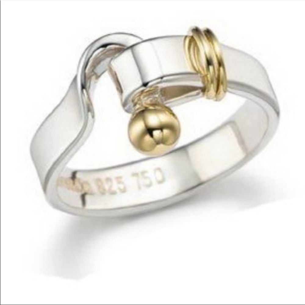 Tiffany & Co. Silver/18k Gold Hook and Eye Ring